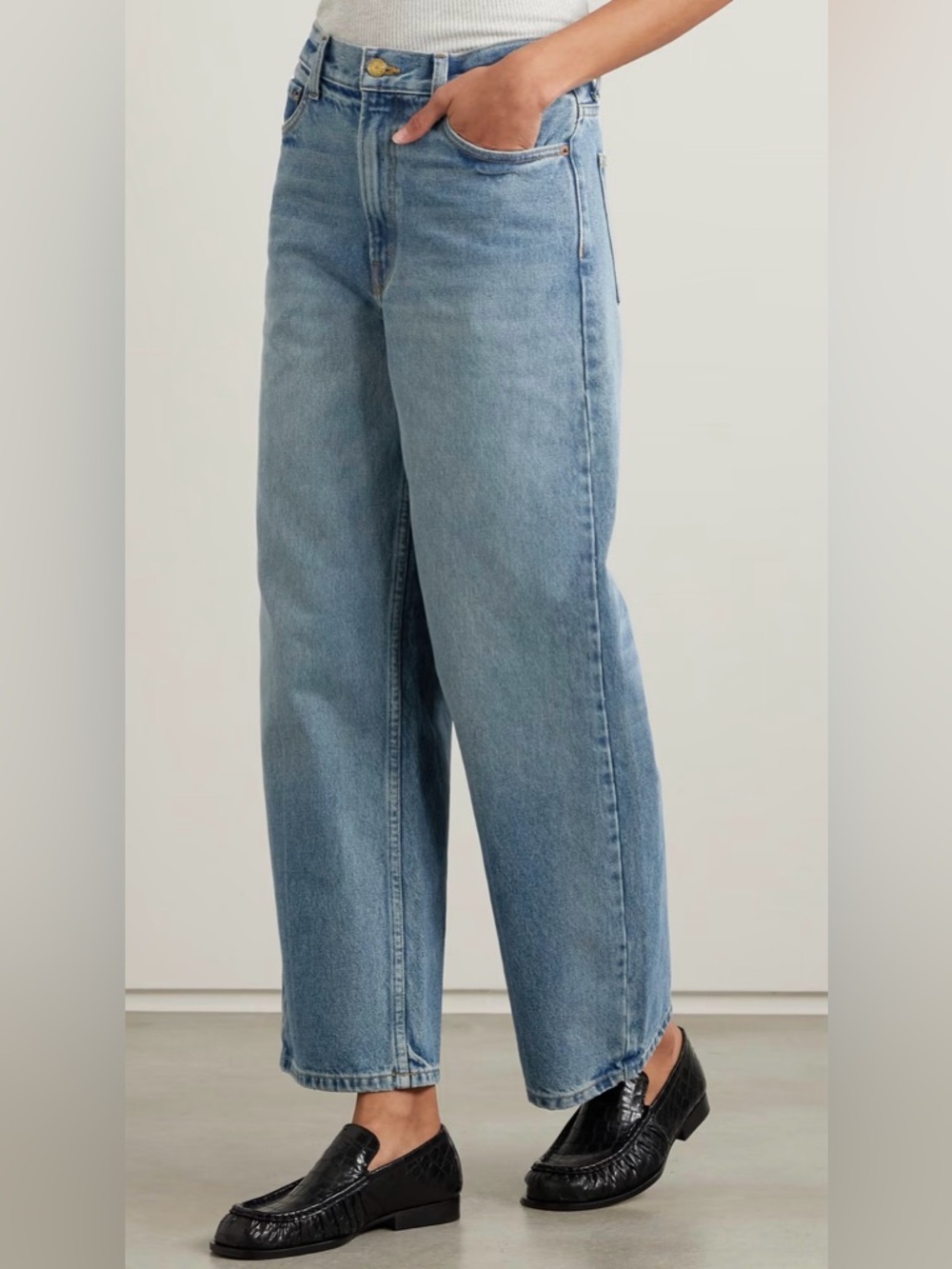 B SIDES Elissa High Rise Wide Leg Jeans | Mid Vintage Wash | Size 25 | NWOT